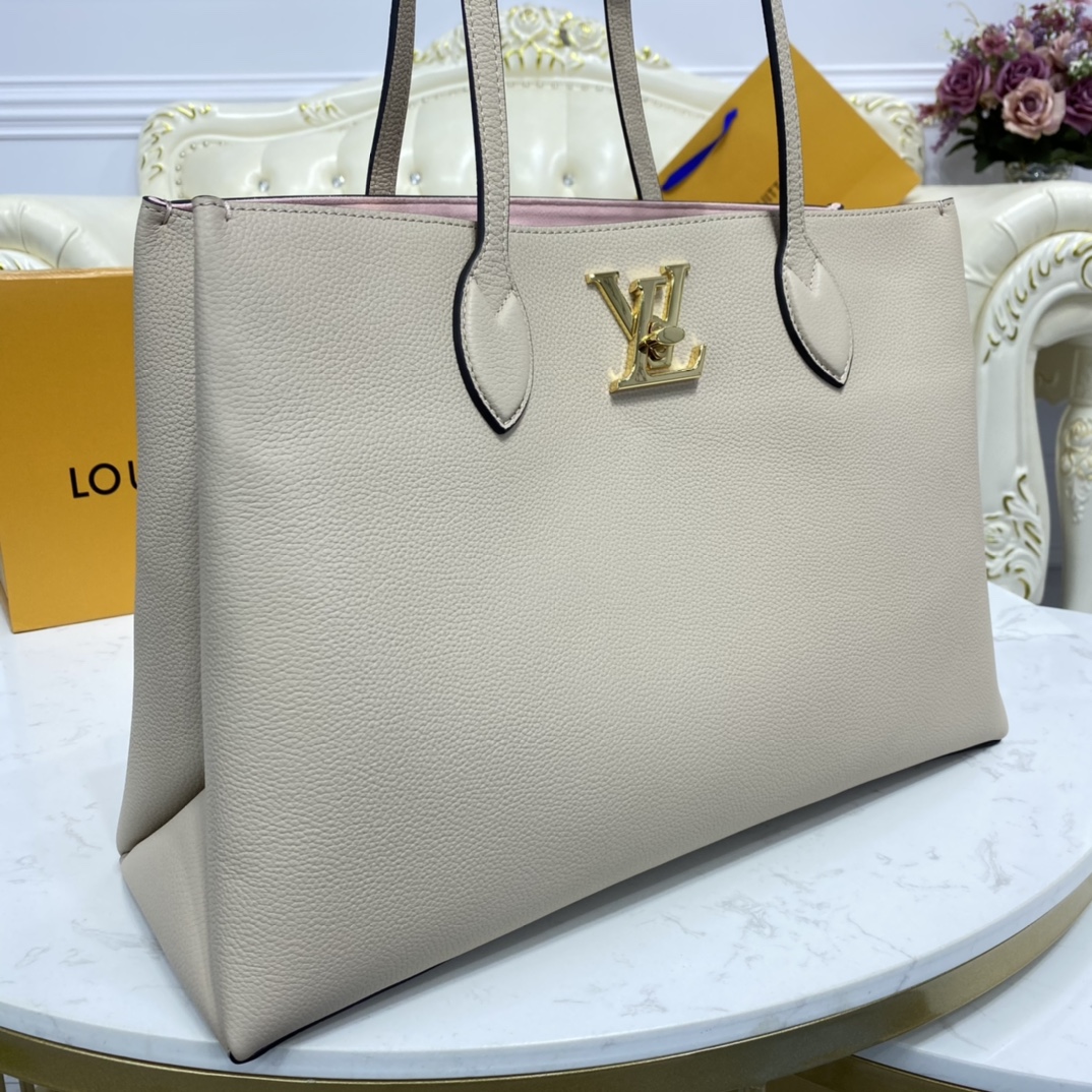 Louis Vuitton LOCKME SHOPPER Shoudler Bag M57346 Greige 